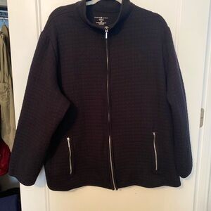 Karen Scott Black Zip-Up Jacket